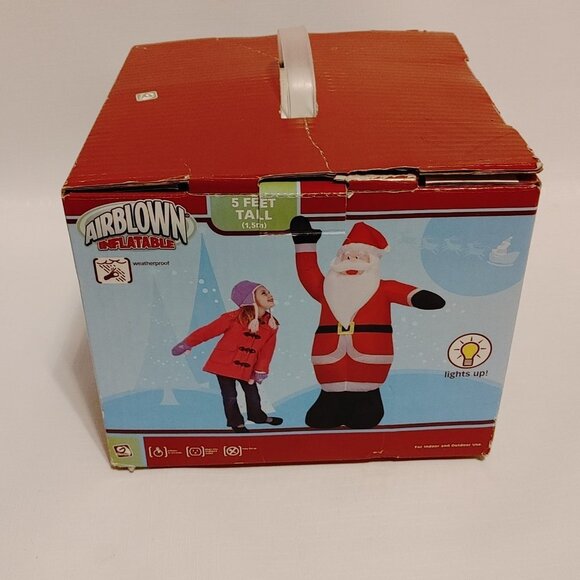 GEMMY AIRBLOWN INFLATABLE SANTA 5 FT TALL Brand new in Box OUT DOOR LAWN… - Picture 2 of 6